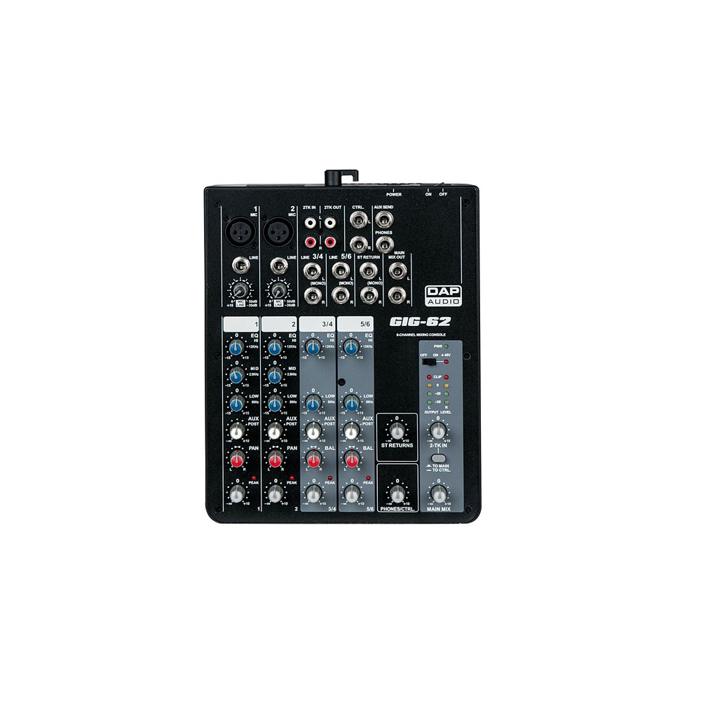 'DAP-Audio GIG-62 Mixer live a 6 canali'