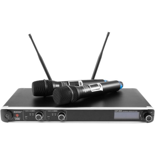 OMNITRONIC UHF-302 2-Channel Wireless Mic System 823-832/863-865