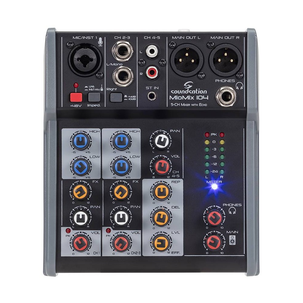 SOUNDSATION MIOMIX 104 Mixer a 5 Canali con Effetto Eco Digitale