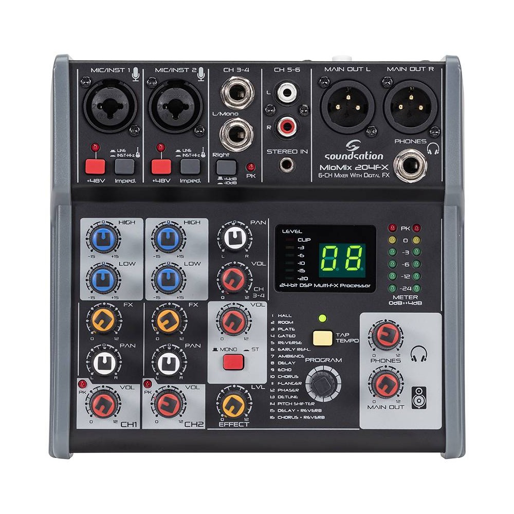 SOUNDSATION MIOMIX 204FX Mixer a 6 Canali con Multi-Effetto Digitale