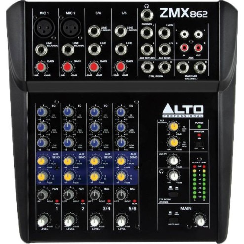 ALTO PROFESSIONAL ZEPHYR ZMX862 Mixer passivo a 4 canali