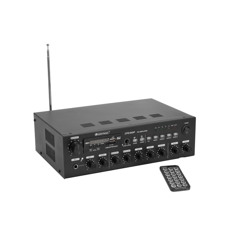 OMNITRONIC CPZ-60P Amplificatore mono da 60 W a 4 zone