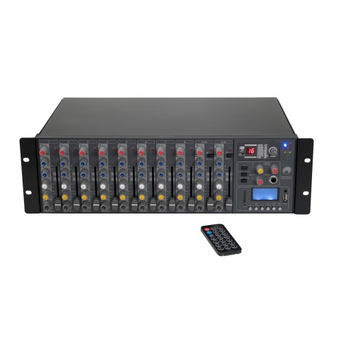OMNITRONIC RM-1422FXA USB Mixer amplificato a rack 2x400W