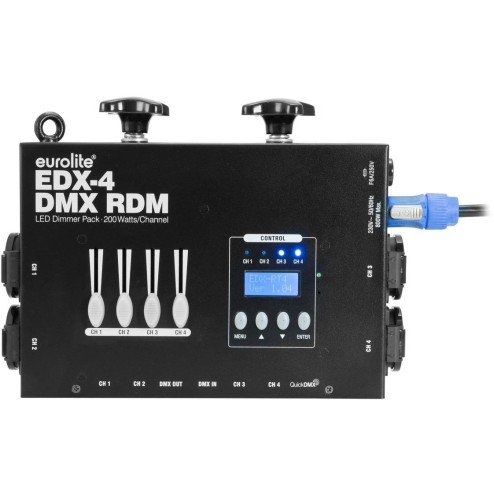EUROLITE EDX-4 DMX RDM LED Dimmer a 4 canali per luci LED