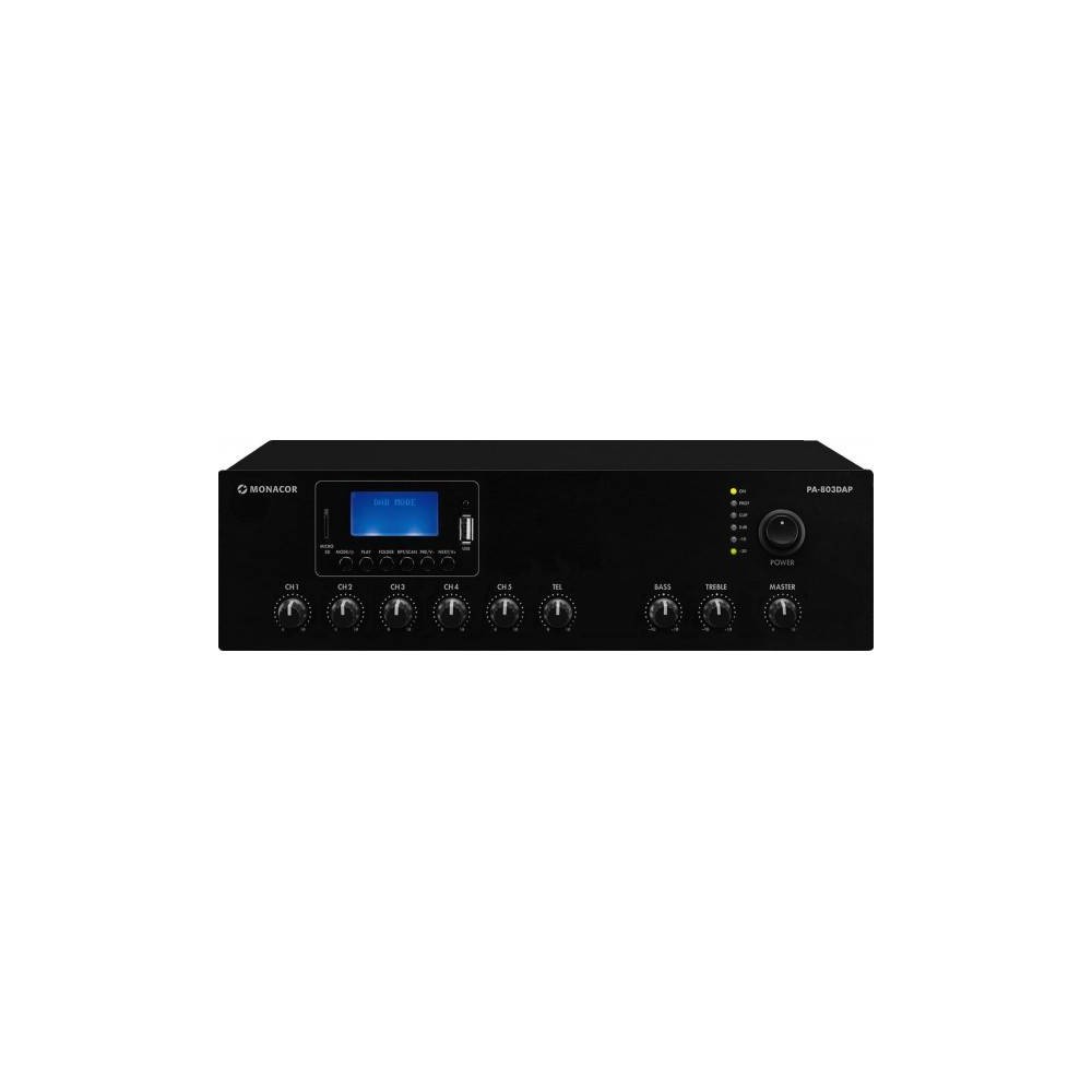 MONACOR PA-803DAP Amplificatore mono 100V con MP3 e Bluetooth