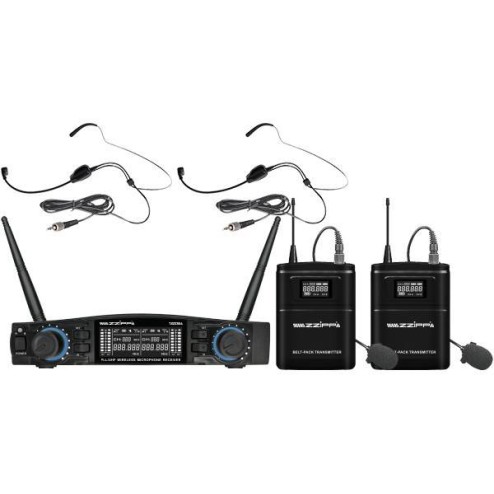 ZZIPP TXZZ584 Set radiomicrofono UHF 48 canali con 2 microfoni ad archetto