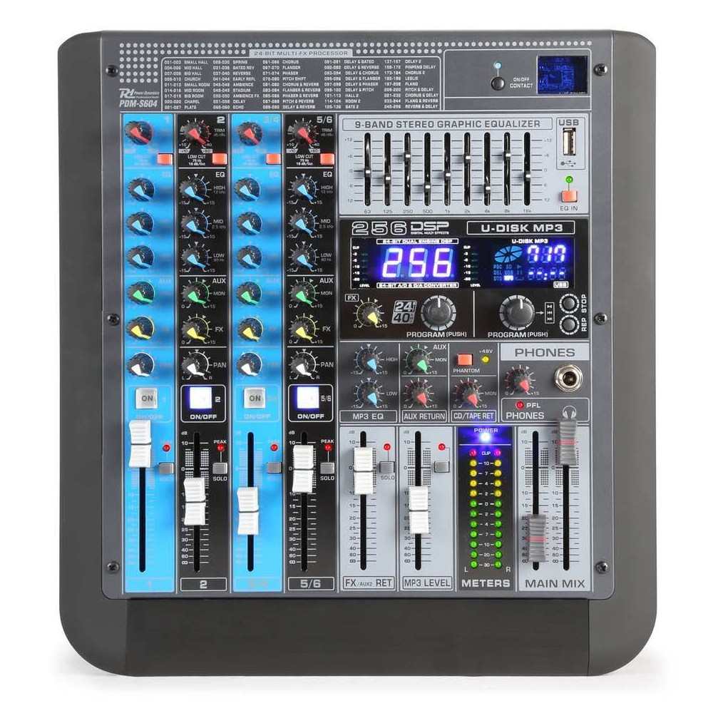 Power Dynamics PDM-S604 Mixer 6 Canali con DSP/MP3
