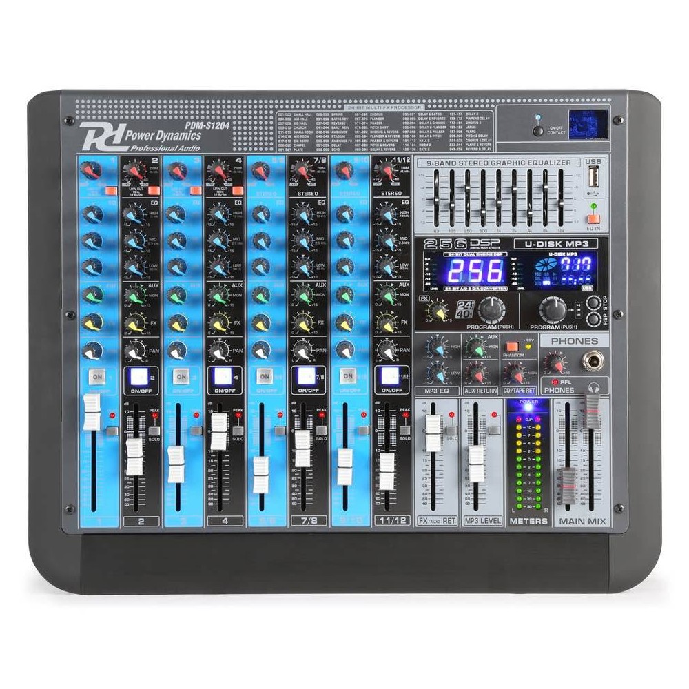 Power Dynamics PDM-S1204 Mixer 12 Canali con DSP/MP3