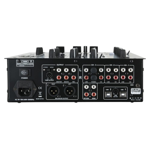 DAP CORE MIX-3 USB Mixer per DJ a 3 canali con interfaccia USB