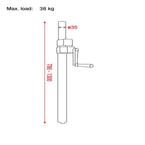 Showgear Windup Speaker Stand Acciaio 780-1.300 mm carico massimo 38 Kg