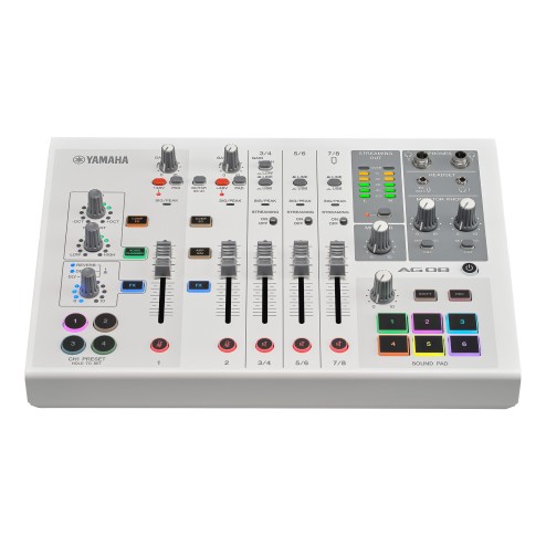 Yamaha AG08 Live Streaming Mixer Bianco