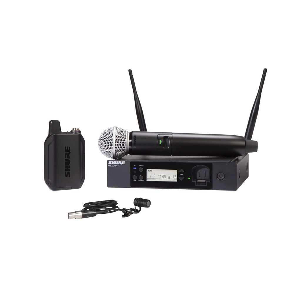 Shure GLXD124R+ con WL185 Sistema Wireless completo