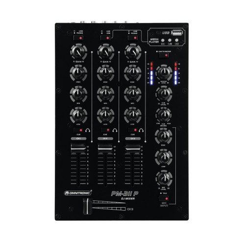 OMNITRONIC PM-311P DJ Mixer DJ a 3 canali con lettore mp3
