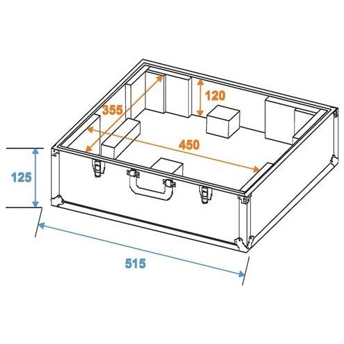 Roadinger Flightcase per Giradischi con Braccio a S Nero