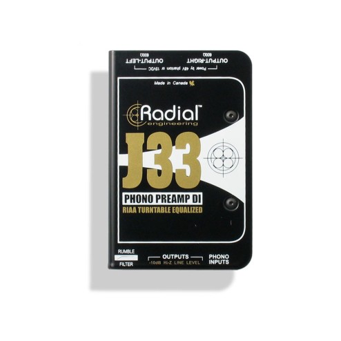 RADIAL J33 PHONO PREAMP D/I STEREO RIAA EQUALIZZATA PER GIRADISCHI CON PHANTOM POWER +48V