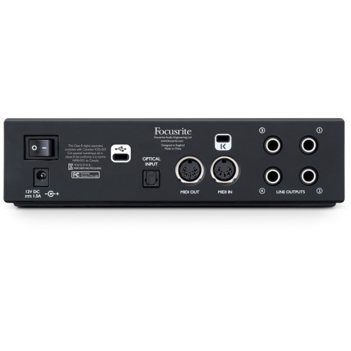 FOCUSRITE CLARETT 2 PRE USB interfaccia audio con 10 ingressi e 4 uscite.
