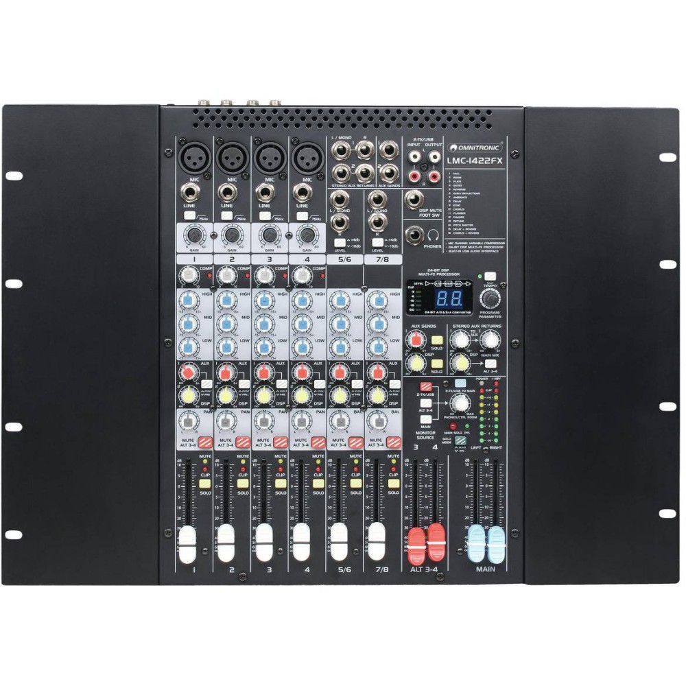 OMNITRONIC LMC-1422FX USB Mixer DJ con EQ ed FX